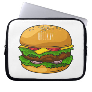Hamburger cartoon illustratie laptop sleeve
