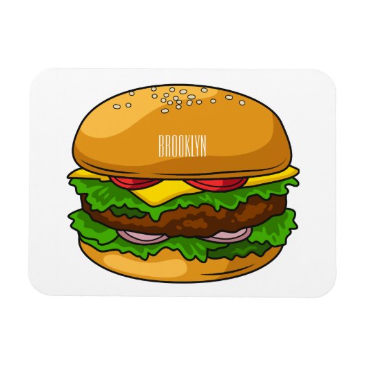 Hamburger cartoon illustratie magneet (Horizontaal)