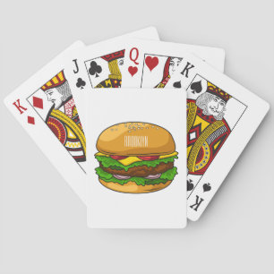 Hamburger cartoon illustratie pokerkaarten