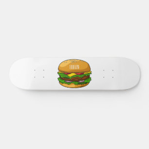 Hamburger cartoon illustratie skateboard
