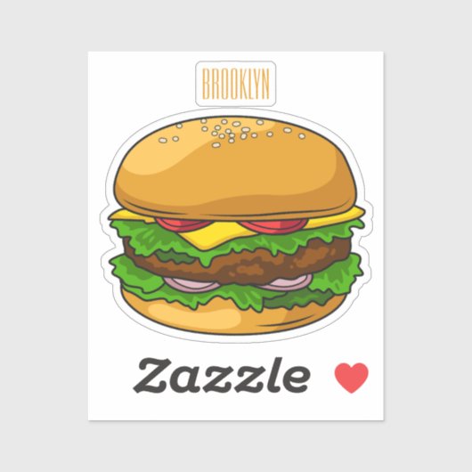 Hamburger cartoon illustratie sticker (Vel)