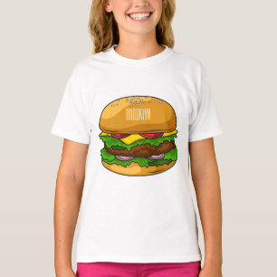 Hamburger cartoon illustratie t-shirt