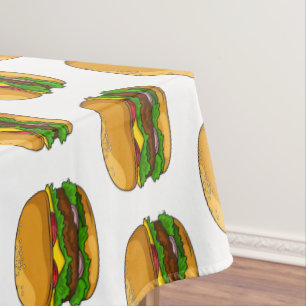 Hamburger cartoon illustratie tafelkleed