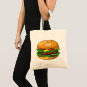 Hamburger cartoon illustratie tote bag (Voorkant (product))
