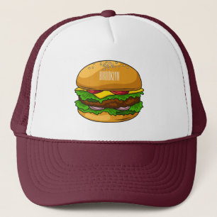 Hamburger cartoon illustratie trucker pet