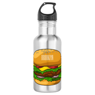 Hamburger cartoon illustratie waterfles