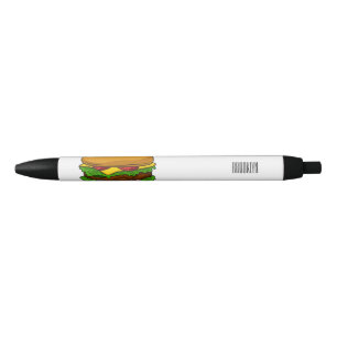 Hamburger cartoon illustratie zwarte inkt pen