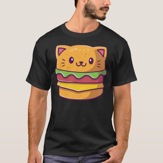 Hamburger Cat Catburger Funny Burger Cat Lover Foo T-shirt (Voorkant)