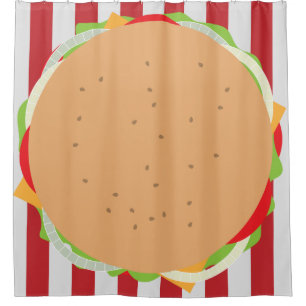 Hamburger cheeseburger schattig café douchegordijn