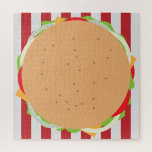 Hamburger cheeseburger schattig café legpuzzel