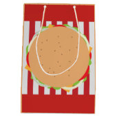 Hamburger cheeseburger schattig café rood wit gest medium cadeauzakje (Achterkant)