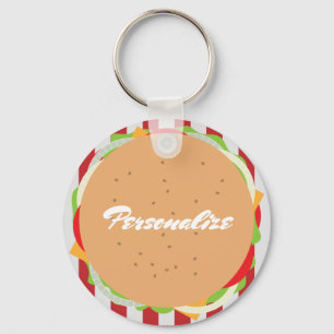 Hamburger cheeseburger schattig café sleutelhanger