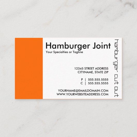 hamburger découpe les cartes perforées (Dos)