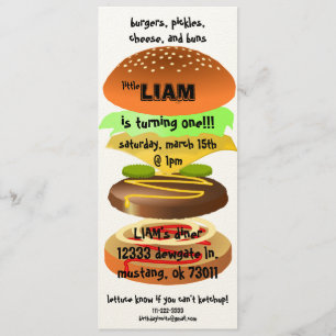 Hamburger / Diner Birthday Uitnodiging