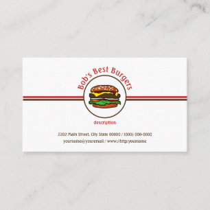Hamburger Diner Fast Food Restaurant Business Logo Visitekaartje