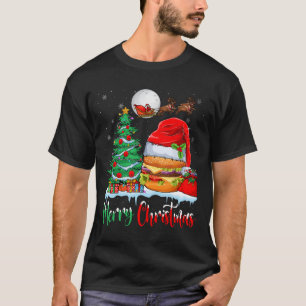 Hamburger Dragen Santa Hoed Xmas - Vrolijk Kerstfe T-shirt