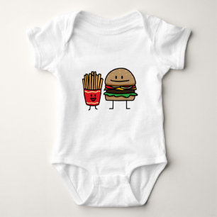 Hamburger en Fries fastfood maar junk friet hot Romper