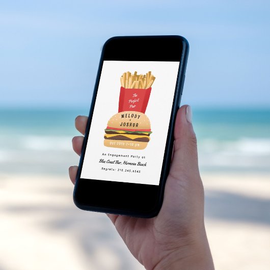 Hamburger en friet Perfect Pair Douche Kaart