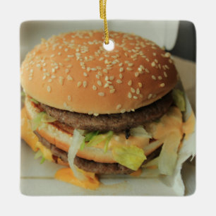 hamburger en gebraden gerechten keramisch ornament