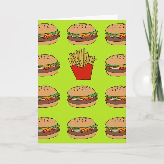 Hamburger en gebraden gerechtenwenskaart kaart (Voorkant)
