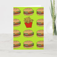 Hamburger en gebraden gerechtenwenskaart