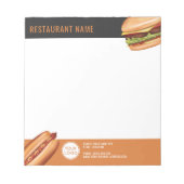 Hamburger en Hot Dog Fast Food Restaurant Custom Notitieblok (Voorkant)