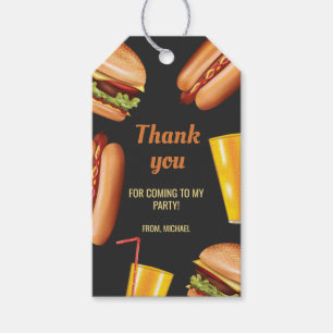 Hamburger En Hotdog Grill Eten Bedankt Feest Cadeaulabel