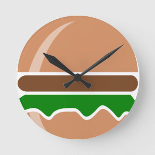 Hamburger fast food a sandwich ronde klok