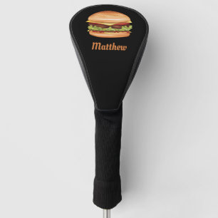 Hamburger Fast Food Illustratie Met Aangepaste Naa Golfheadcover