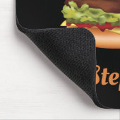 Hamburger Fast Food Illustratie Met Aangepaste Naa Muismat (Hoek)