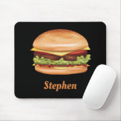 Hamburger Fast Food Illustratie Met Aangepaste Naa Muismat (Met muis)