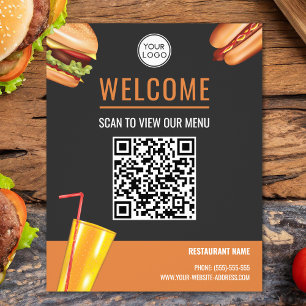 Hamburger Fast Food Restaurant Scan om menu te bek