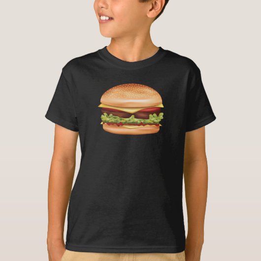 Hamburger fastfood illustratie t-shirt (Voorkant)