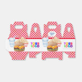 Hamburger Fries Fast Food BBQ Gingham Diner Bedankdoosjes (Uitgevouwen)