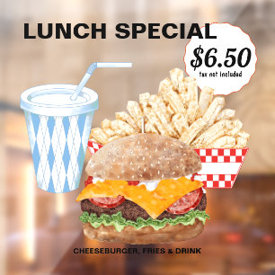 Hamburger Fries Fast Food Raamsticker