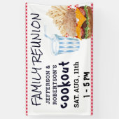 Hamburger Fries Fastfood | Gezinshereniging Spandoek (Verticaal)