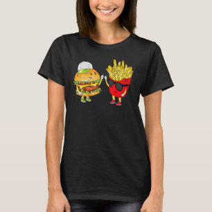 Hamburger Fries High Five Cool Fun Combo Snacks Fu T-shirt