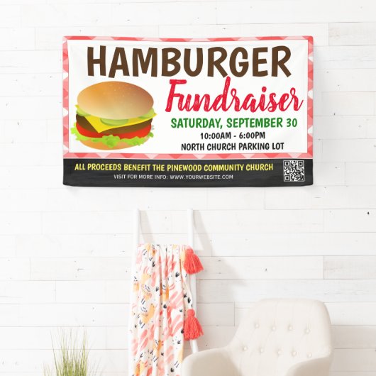 Hamburger Fundraiser Banner met qr-code (Insitu)