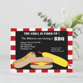 Hamburger & Hotdog Barbecue Uitnodiging (Staand voorkant)