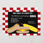 Hamburger & Hotdog Barbecue Uitnodiging (Voorkant / Achterkant)