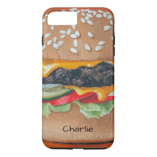 Hamburger Illustratie aangepaste naam telefoonkwes Case-Mate iPhone Case (Achterkant)