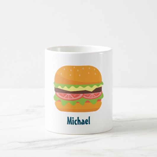 Hamburger illustratie gepersonaliseerd koffiemok (Center)