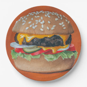 Hamburger Illustratie papier borden Papieren Bordje