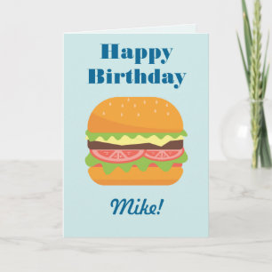 Hamburger Illustration Happy Birthday Kaart