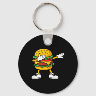 Hamburger kaas BBQ-liefhebbers grappige dabbing bu Sleutelhanger
