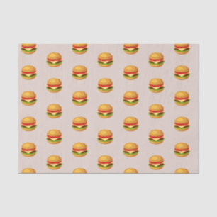 Hamburger Lover Cheeseburger Cute Tiled Pattern Tissuepapier