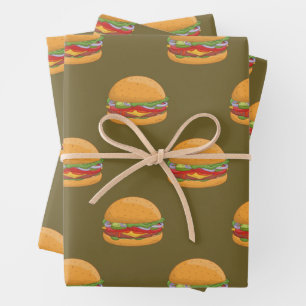 Hamburger Lover Cute Tiled Pattern Inpakpapier Vel