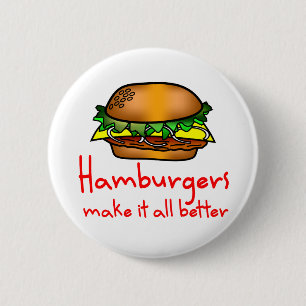 Hamburger Lover Ronde Button 5,7 Cm