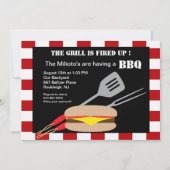 Hamburger met gereedschap Barbecue Uitnodiging (Voorkant)