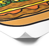 hamburger met retro - kaas poster (Hoek)